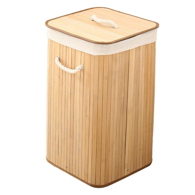 Cesto de Ropa Sucia Grande con Tapa, Plegable Cesta de Comestibles Cubo de Almacenamiento de Ropa Sucia para Habitación, Armario(1.7 Cuadrado de color original)