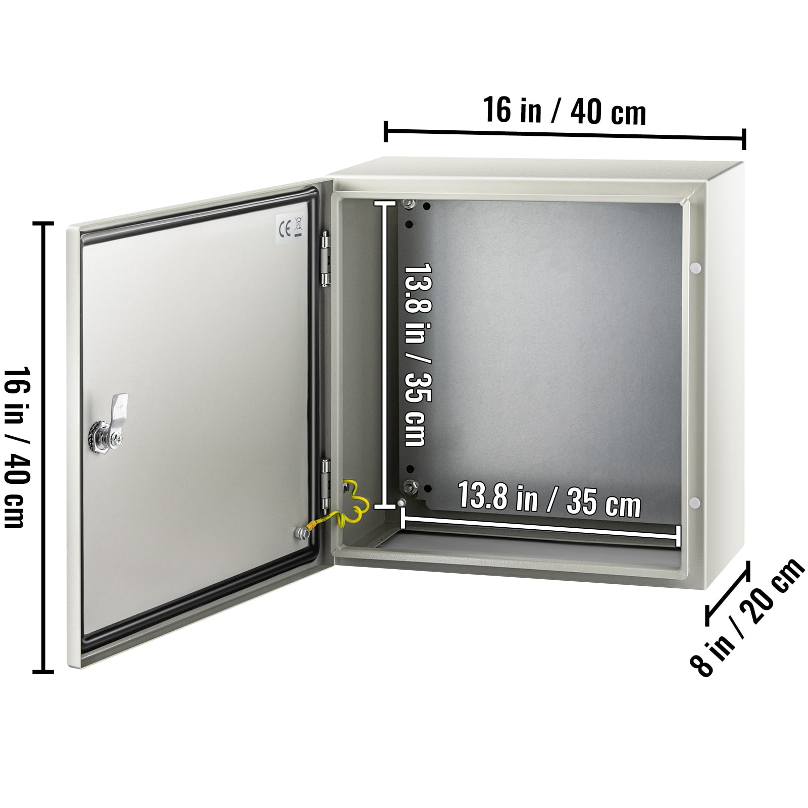 KFFKFF NEMA Steel Housing, 16 x 16 x 8'' NEMA 4X Steel Electric Casing, IP66 Resistant to Water & Dust, Exterior/Interior Electric Connection Box, with Fixing Panel