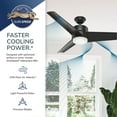 thumbnail image 6 of Hunter 54 inch Outdoor or Indoor Ceiling Fan with LED Light - Ceiling Fan with Wall Control, For Patio, Garage, or Porch, Quiet, Standard Mount, 3 Blades - Havoc 59472, Matte Silver, 6 of 14
