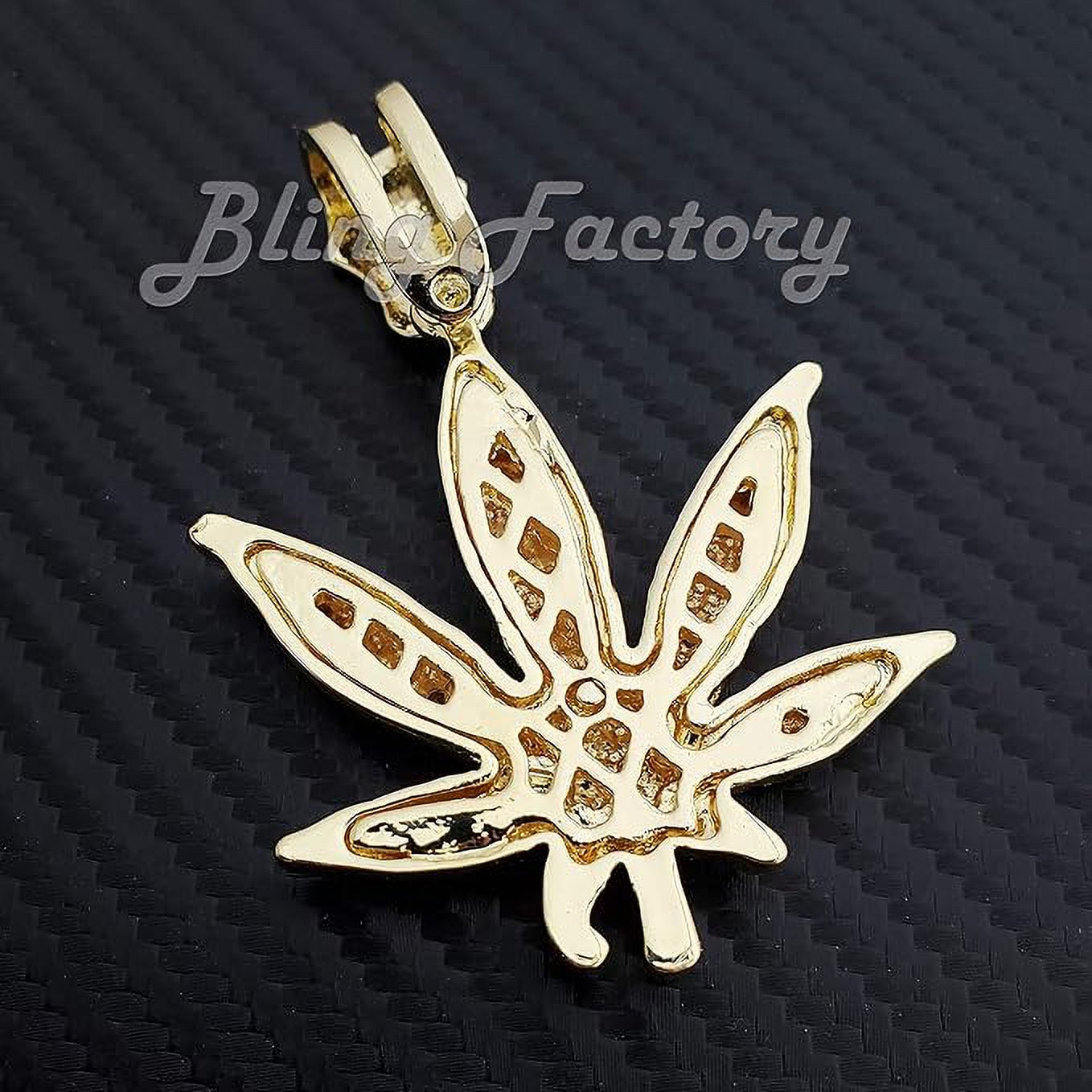 【King Ice】☆日本未入荷☆HIGH RISE CANNABIS LEAF NECKLACE2\" Cannabis Leaf Necklace | Hip Hop Earrings | King Ice