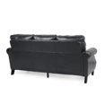 thumbnail image 3 of Sel 80 Inch Modern Sofa, 3 Seat Chesterfield Design Black Faux Leather, 3 of 5