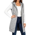 thumbnail image 5 of Diufon Womens Long Zip Up Hoodies Sleeveless Drawstring Hooded Sweatshirt Jackets Fall Winter Warm Waistcoat with Pockets, 5 of 8
