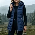 thumbnail image 3 of Cilsoka Women's Long Hooded Puffer Vest Zip Pockets Quilted Sleeveless Coat, Long Puffer Vest with Hood, Women Warm Down Coats Outerwear, Winter Jackets for Going Out Travel, 3 of 6