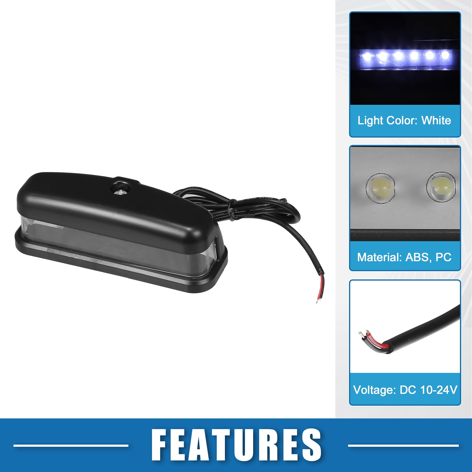 2 Pcs Car LED License Plate Light Assembly No.XFC100550 for Land Rover Defender 90 1994-1997