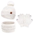 thumbnail image 1 of FZ FANTASTIC ZONE Toddler Kids Winter Hats Touchscreen Gloves Scarfs Set Pompom Beanie Caps Neck Warmer with Fleece for 5-8 Years Old Baby Girls Boys Gifts, Gloves, Red, 1 of 6