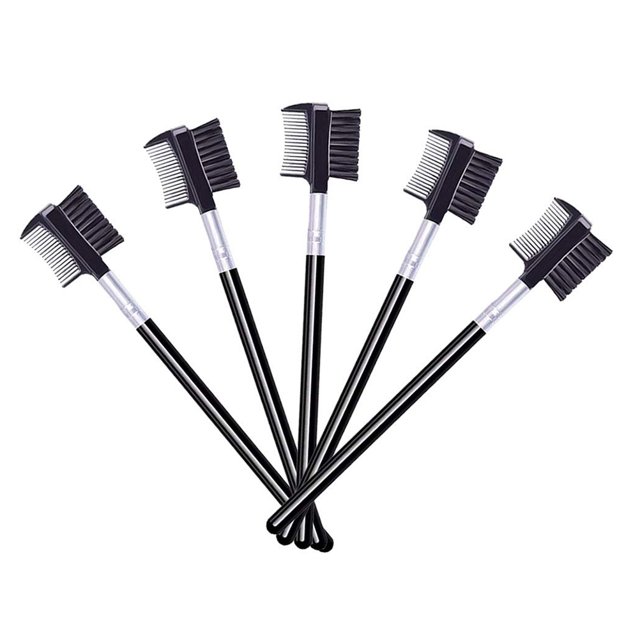 5 uds peine de pestañas y cepillo de cejas peine cepillo de pestañas herramienta de maquillaje para extensión de pestañas