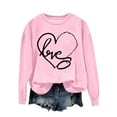 thumbnail image 1 of WEAIXIMIUNG Chandails en Molleton Courts pour Femmes Grande Taille Quotidien Maison Extérieur Entraînement Solide Manches Longues Col Rond T-Shirt Haut Chandail en Molleton Imprimé, 1 of 7