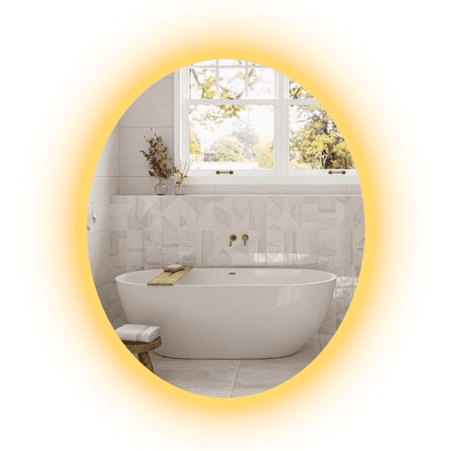Espejo Luz Led Cálida Ovalado 50 X 100 Cm Decoración Hogar