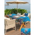 thumbnail image 4 of Outdoor Tablecloth with Umbrella Hole and Zipper, Funny Diving Pig Rectangle Table Cloth 54x80 Inch Waterproof Tablecloth, Ocean Sea Coastal Coral Fish Marine Life Picnic Table Cover for Patio, 4 of 7