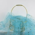 thumbnail image 2 of 1 Roll Star Pattern Tulle Roll Glitter Trimming Net Yarn Gift Bouquet Sheer Ribbon for Flower Shop, 2 of 8