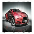 thumbnail image 3 of Ambesonne Car Shower Curtain, Red Fast Sports Racing Men, 69"Wx75"L, Grey Red, 3 of 5