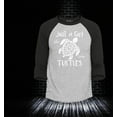 thumbnail image 2 of Shop4Ever Men's Just A Girl Who Loves Turtles Raglan Baseball Shirt X-Small Heather Grey/Black, 2 of 4