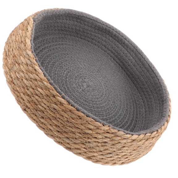 OULII Assorted Color Woven Rattan Pet Sleeping Bed Round Shape Durable Cool Resting Nest