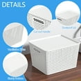 thumbnail image 5 of Anbers Lidded Storage Baskets, White, Plastic Organizer Baskets, Pack of 6, 5 of 7