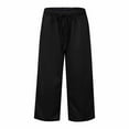 YDKZYMD Womens Cargo Pants Capri with Pockets Jogger Wide Leg