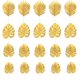 thumbnail image 1 of 20 piezas plantas artificiales hojas de palma plástico dorado hojas de fiesta tropicales decoraciones decoraciones de boda hoja de tortuga dorada simulada, 1 of 5