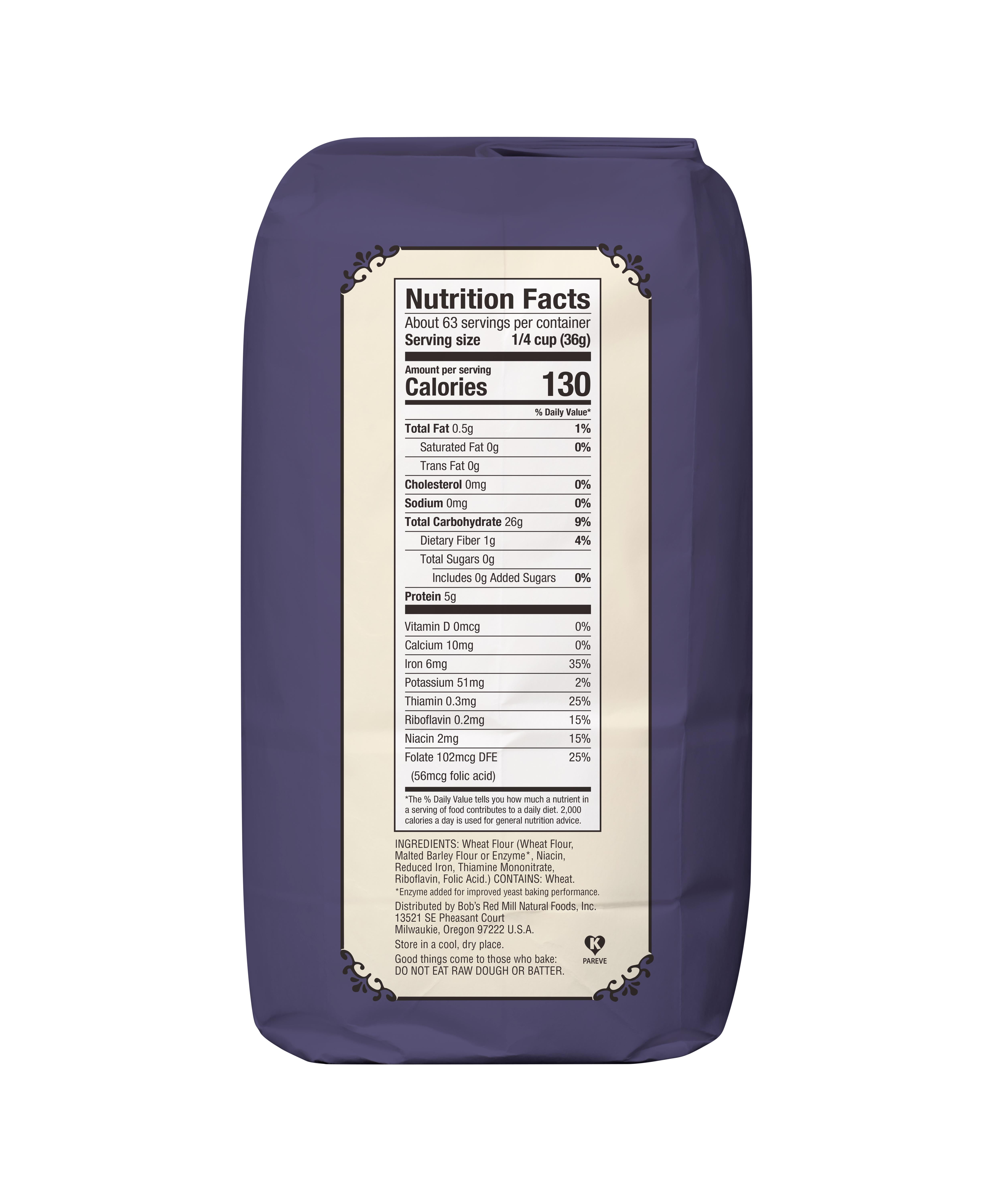 Bob s Red Mill Unbleached Enriched Artisan Bread Flour 5 lb Shelf Stable Bag