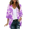 thumbnail image 2 of LOVZFMLL Cardigan pour Femmes Mode Décontractée Printemps et Été Imprimé Cardigan à Manches 1/2 Haut, 2 of 5