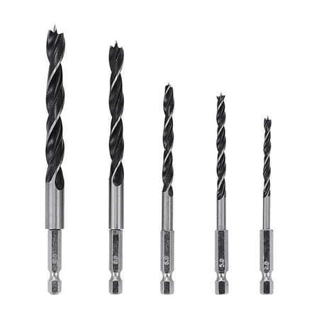 

HSS 1/4 inch Hex Point Twist Drill Bits Set Quick Change 5pcs 4 - 10mm for Tools