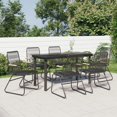 thumbnail image 1 of vidaXL 7 Piece Garden Dining Set Black PVC Rattan, 1 of 5