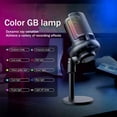 thumbnail image 2 of USB Gaming Condenser Microphone Computer Recording RGB Lighting Capacitor White, 2 of 7