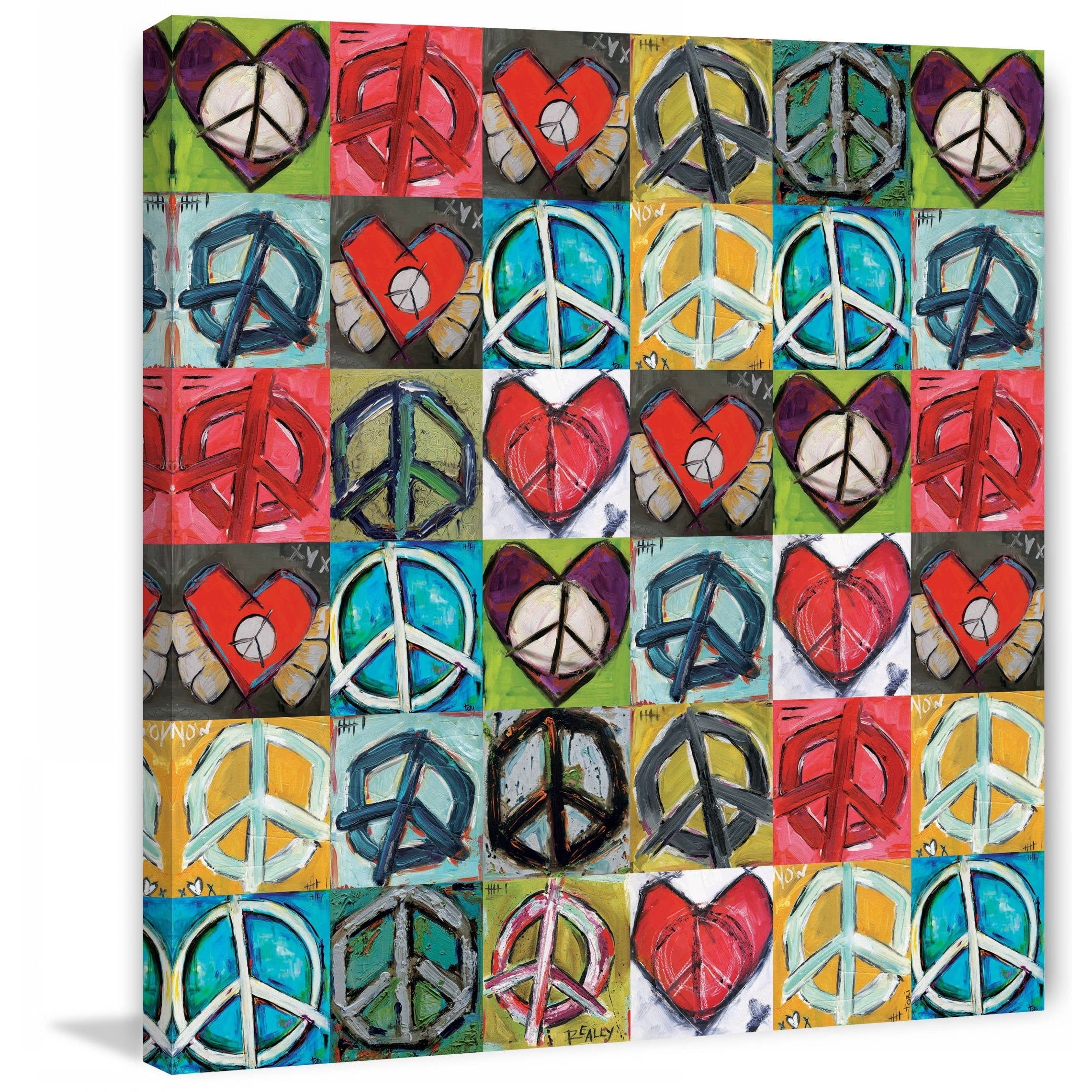Marmont Hill "Peace Collage" by Tori Campisi Painting Print on Canvas
