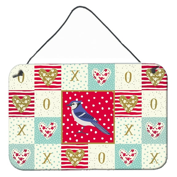 Carolines Treasures CK5513DS812 Jay Bird Love Wall or Door Hanging Prints 8x12 multicolor