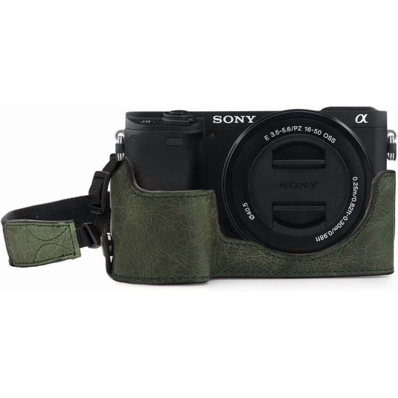 Ever Ready Étui en Cuir Véritable pour Appareil Photo Compatible avec Sony Alpha A6100, A6400