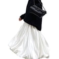 thumbnail image 4 of Women'S Pleated Flowy Long Skirts High Waist Maxi Skirt Beige S, 4 of 9