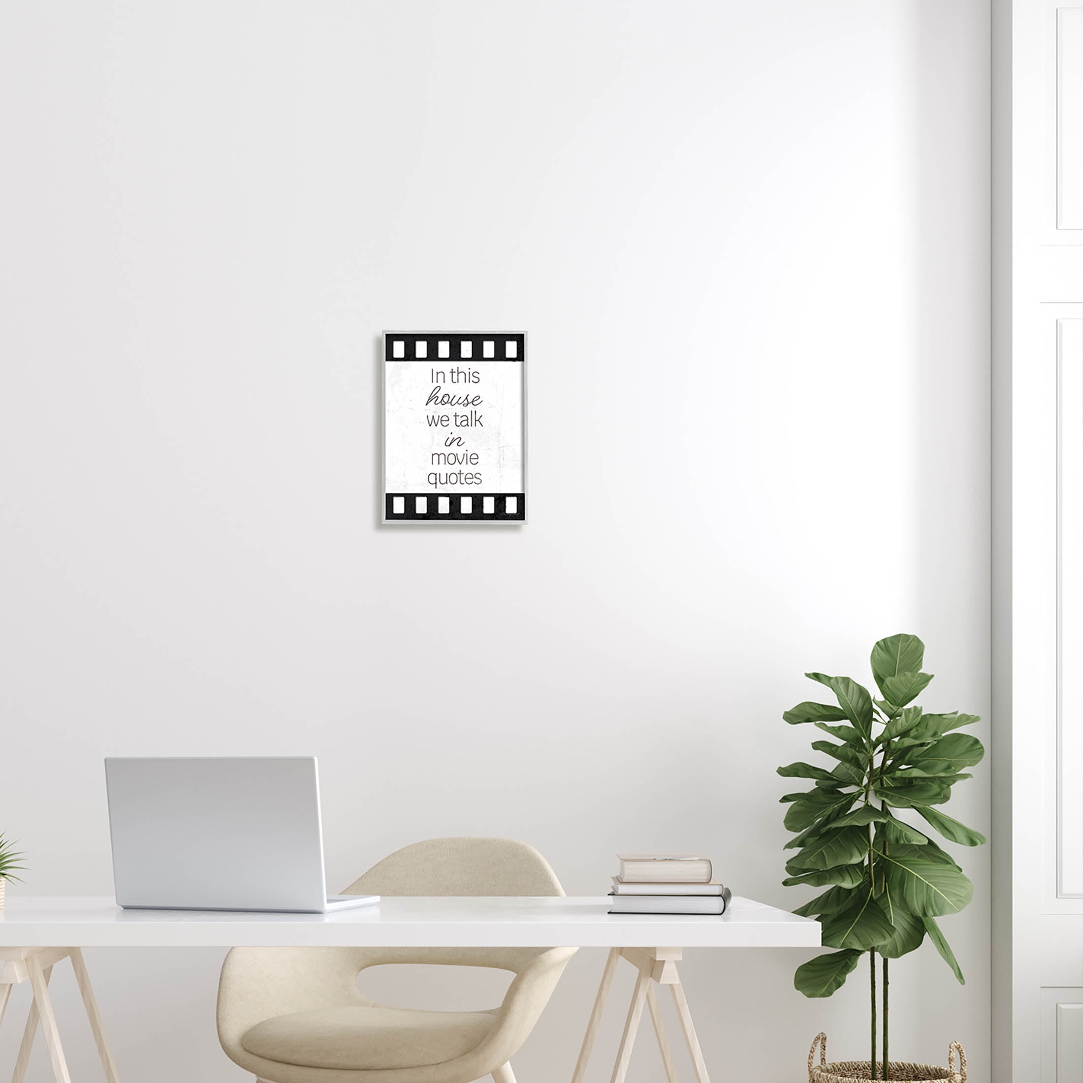 In This House Movie Quotes Phrase Typography Graphic Art Gray Framed Art Print Wall Art