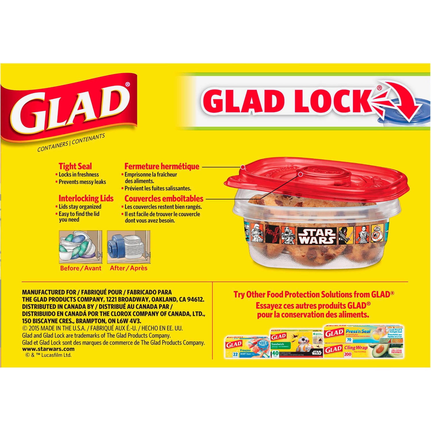 Glad Lunch Variety Pack Star Wars Food Storage Containers Bpa Free 14 Pk