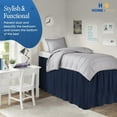 thumbnail image 3 of HNB Store Microfiber TwinXL 32" inch Drop Ruffled Dorm Bedskirt | Navy Blue, 3 of 7
