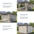thumbnail image 2 of BELLEZE 12 x 12ft Hardtop Gazebo, Widen Pole Outdoor Canopy, Aluminium Frame Galvanized Steel Double Roof Waterproof Gazebo Tent with Nettings and Curtains for Patio, Backyard, Deck, Lawns, Garden, 2 of 7
