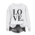 thumbnail image 2 of Munlar Crew Neck Valentines Day Sweatshirts for Women Long Sleeve White Shirts Loose Fashion Love Sweatshirt Tops XS, 2 of 4