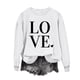 thumbnail image 1 of Penkiiy Camisetas Día de San Valentín Mujeres Amor Corazón Rojo Sudadera gráfica de manga larga Cuello Crew Valentines Tops XS Blanco, 1 of 4