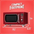 thumbnail image 5 of Nostalgia 0.9 cu ft Mid-Century Retro Microwave Oven, 900W Microwave Oven with LED Clock, Red, 5 of 6