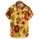 thumbnail image 4 of Camisas hawaianas para hombre, camisas con estampado de girasol en 3D para hombre, blusas de manga corta a la moda de talla grande, ropa para hombre, 4 of 5