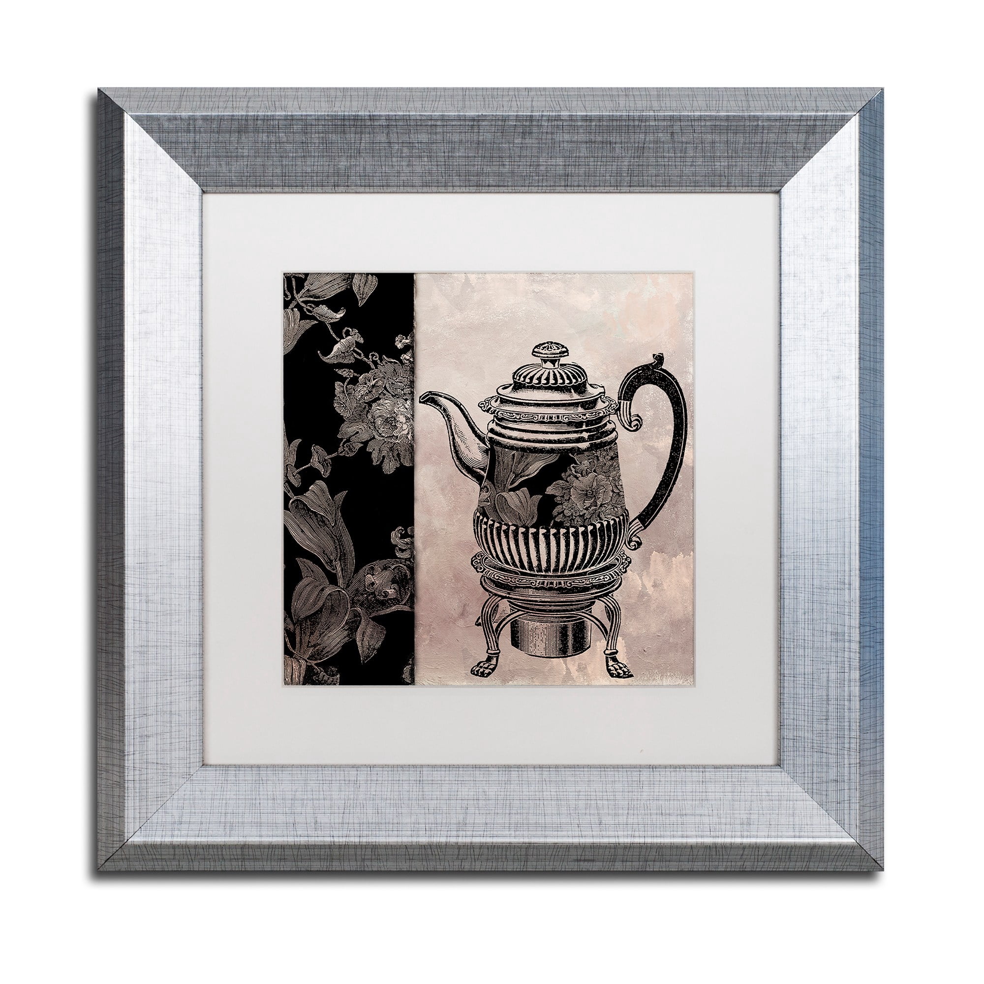 Trademark Fine Art "Victorian Table III" Canvas Art by Color Bakery White Matte, Silver Frame