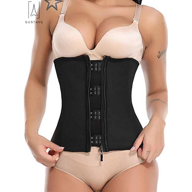 Gustave Gustavedesign Women Waist Cincher Trainer Corset Tummy Control Workout Body Shapewear With Zip Hook For Weight Loss Size Xl Walmart Com Walmart Com