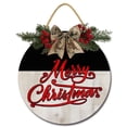 thumbnail image 1 of Eveokoki 12" Christmas Hanging Sign Welcome Hello Door Sign Christmas Decorative Wreath Wooden Festival Hanging Sign Christmas Welcome doorplate Window Wall Welcome Home Decorations, 1 of 5