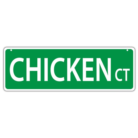 Plastic Street Signs: CHICKEN COURT | Chicken Lover, Gifts, Decorations