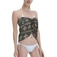 thumbnail image 4 of Geaub Mardi Gras Fleur de Lis Women's Short Wrap Skirt, Beach Sun Protection Shawl, Swimsuit Bra, Swimwear Tunic, 4 of 7