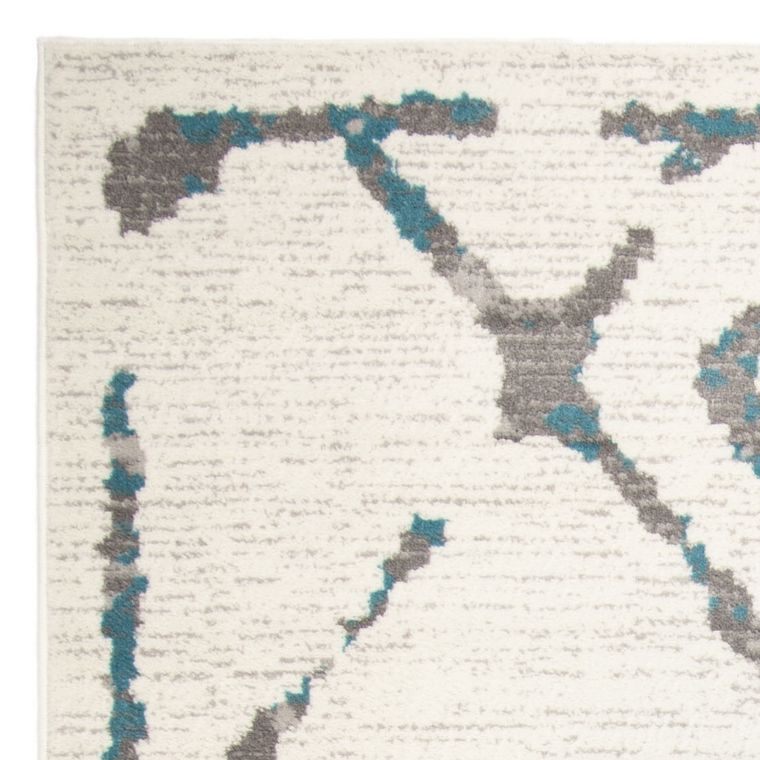 SAFAVIEH Skyler Leontyne Geometric Area Rug, Ivory/Blue, 9' x 12'