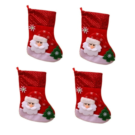 TELOLY Stockings,Add Holiday Warmth to the Home Christmas Stocking,Christmas Decoration Surprise Christmas Decoration,Sequined Santa 25*19*cm
