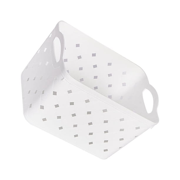 Moyic Cesta de almacenamiento de plástico resistente: para organizar bocadillos debajo de las cestas de almacenamiento del estante Almacenamiento y organización del hogar Blanco elegante pequeño