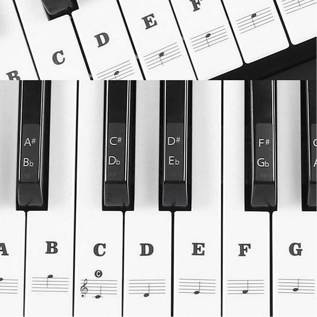 Pegatinas perfectas para piano de PVC pegatinas para piano con números y notas escuela de música en casa aula de música para niños principiantes sala de piano con teclado ANGGREK Otros