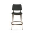 thumbnail image 2 of Amisco Sullivan 26 in. Counter Stool - Black Polyester / Bronze Metal, 2 of 9
