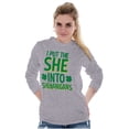 thumbnail image 4 of I Put the She Into Shenanigans Women's Long Sleeve T Shirt Brisco Brands S, 4 of 6
