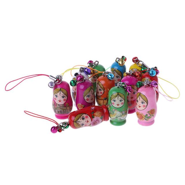 Lindas muñecas rusas anidadas Matryoshka muñeca llavero teléfono colgador bolsa regalos