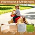 thumbnail image 2 of Xuanlur 12V Unicorn Ride on Toy for Toddlers, Interactive Battery Powered Electric Car w/Glowing Horn & Magic Sounds, Carrot Toy, Comb, Plush Mane, Ride on Horse for Kids Ages 1.5-3 Years Old, Brown, 2 of 7